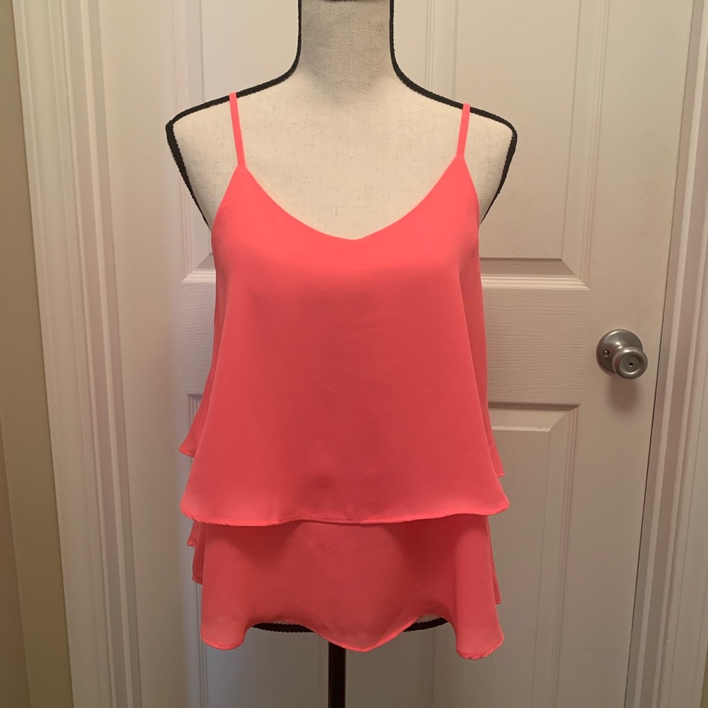 Bright pink flowy spaghetti strap top